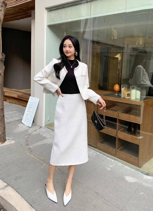 Pearl Embedded Premium Quality Tweed Co-Ord Sets